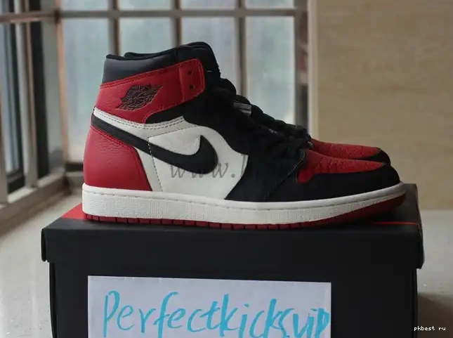 GOD IN THE ONLY PK AIR BEST BRED THE RETAIL LEATHER TOE JORDAN 1 MARKET VERSION CORRECT 0503